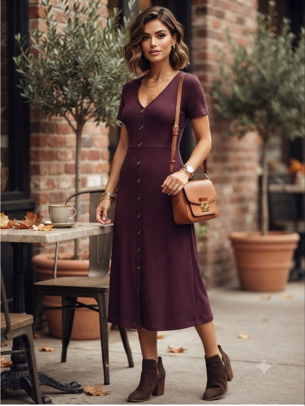 torrid Plum Button-Front V-Neck Maxi Dress